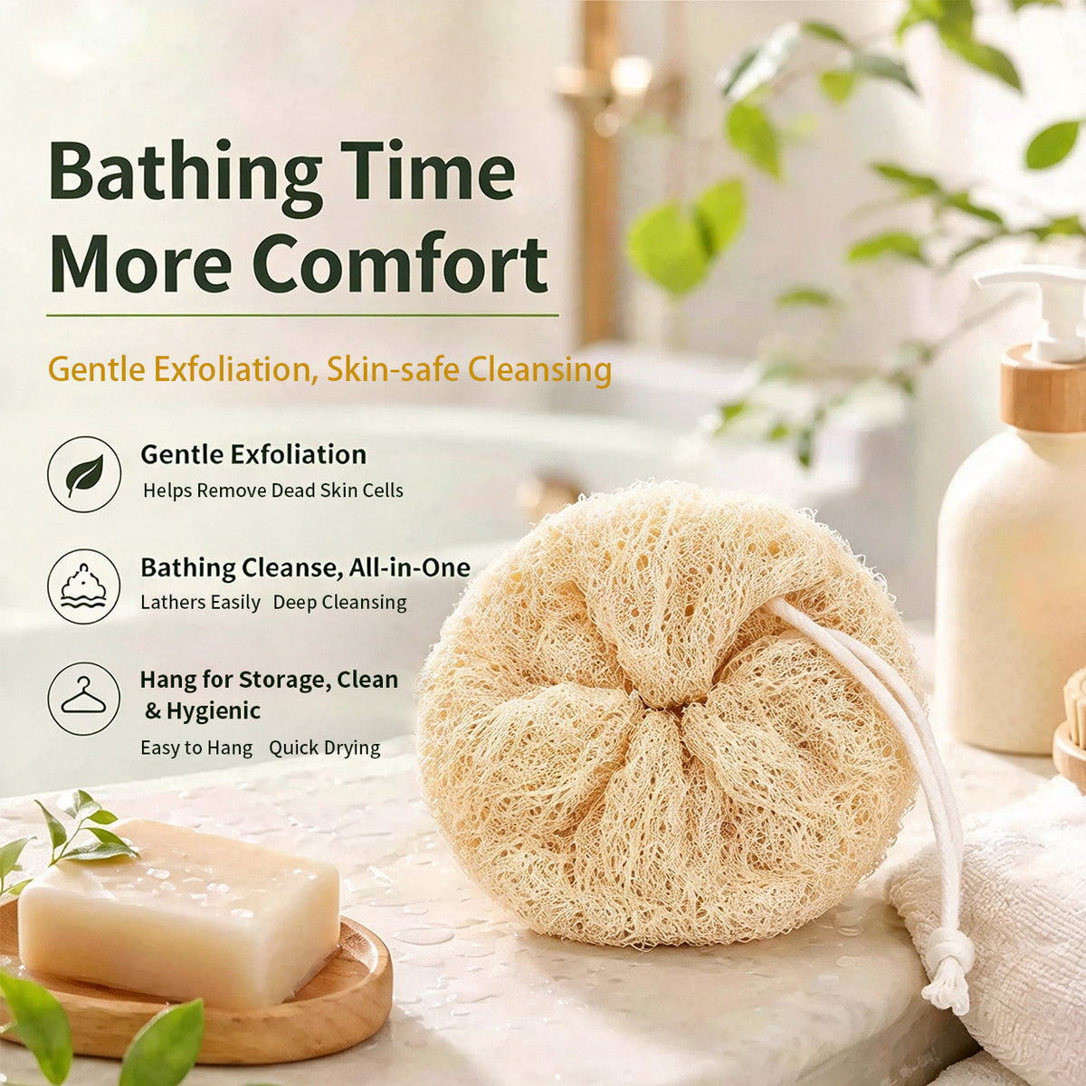 Luffa plant bath flowers